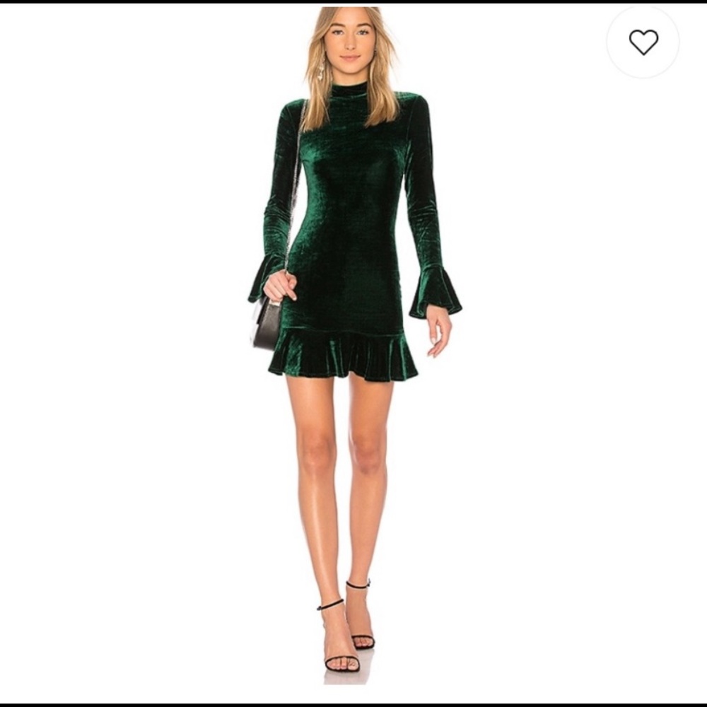 Lovers and friends emerald velvet dress